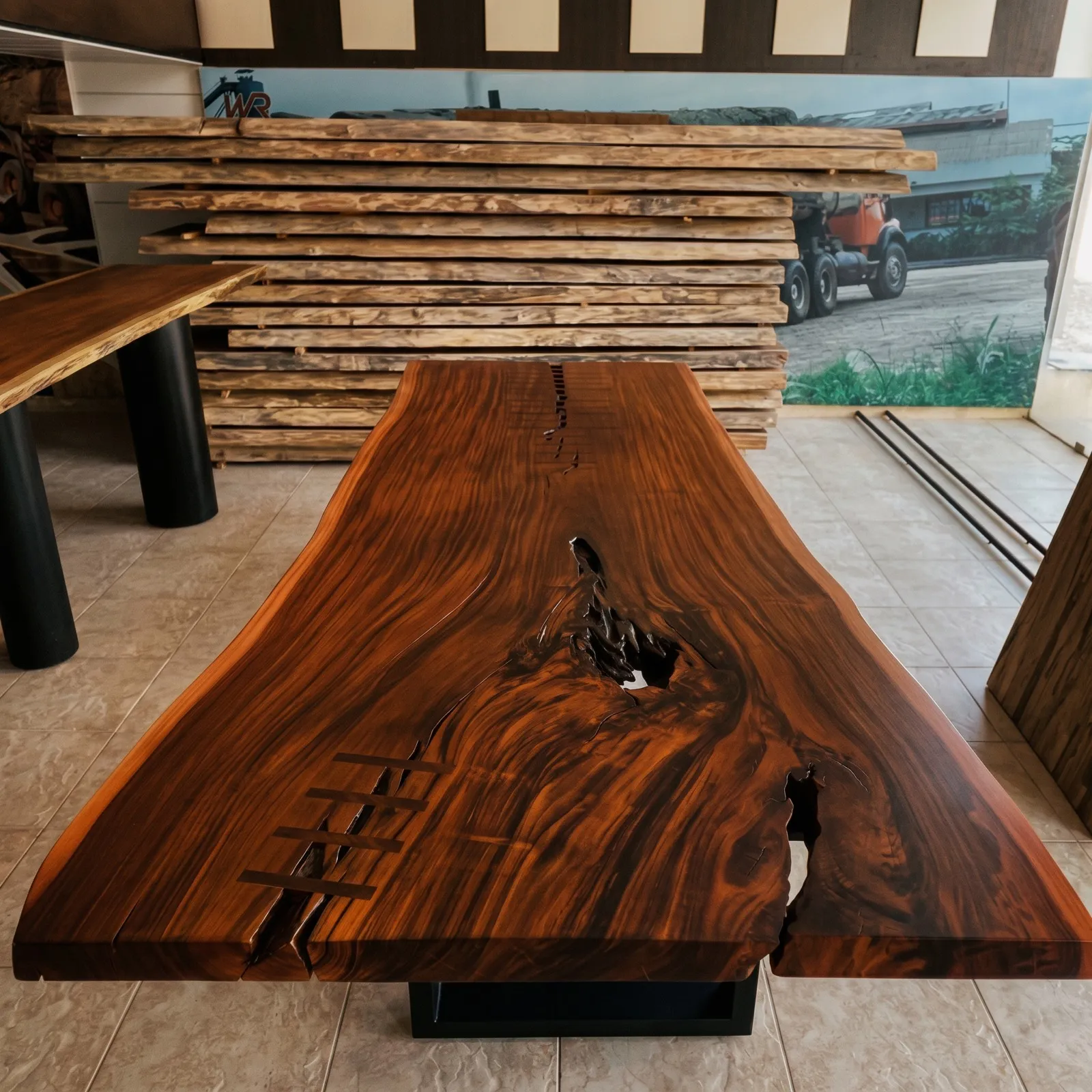 Vista United · Suar-Wood Slab Table · In the Workshop